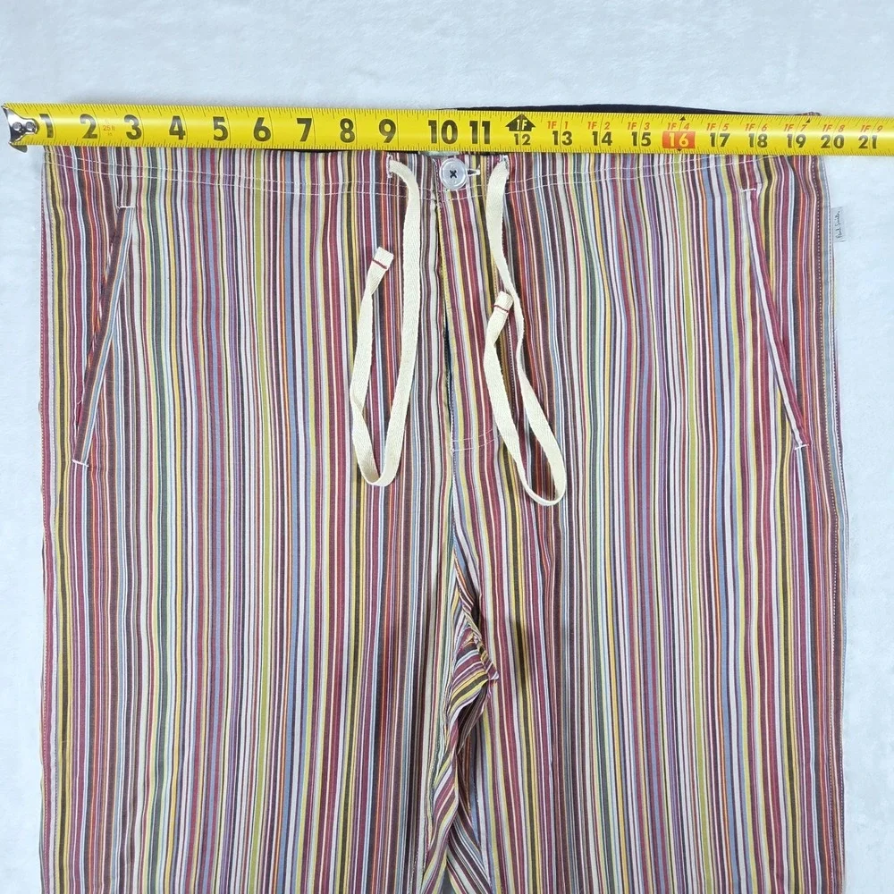 Paul Smith Men's L 2pc Striped Cotton Pajama Set Long Sleeve Button Pockets